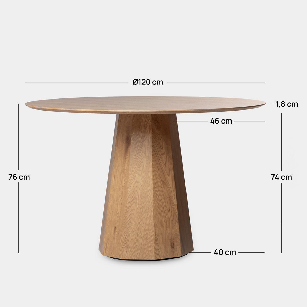 ESSTISCH Olivier Natürlich 120 cm x 76 cm - Naturfarben, Holzwerkstoff (120/120/76cm) - Klast Home