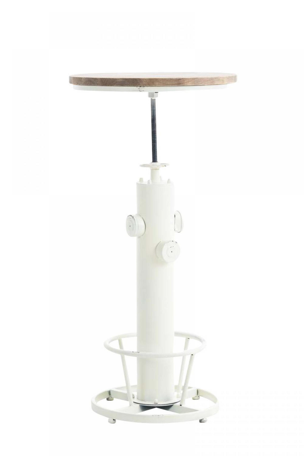 BARTISCH rund 54 cm Metall antik weiß - Weiß, Metall (54/91/54cm) - CLP