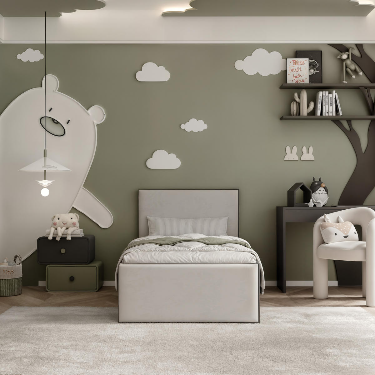POLSTERBETT SASHI 90/200 cm Bettkasten, ohne Matratze, Schwarz / Hellbeige - Sandfarben, Holz/Holzwerkstoff (90/200cm) - Idohome