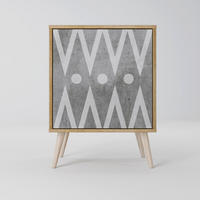 SIDEBOARD SHARP EDGES, Eichefarben, 57,5x42x77,5 cm, Schräge Buchenholzfüße - Eichefarben/Buchefarben, Holzwerkstoff/Buchenholz (57.5/77.5/42cm) - SpaceRebels