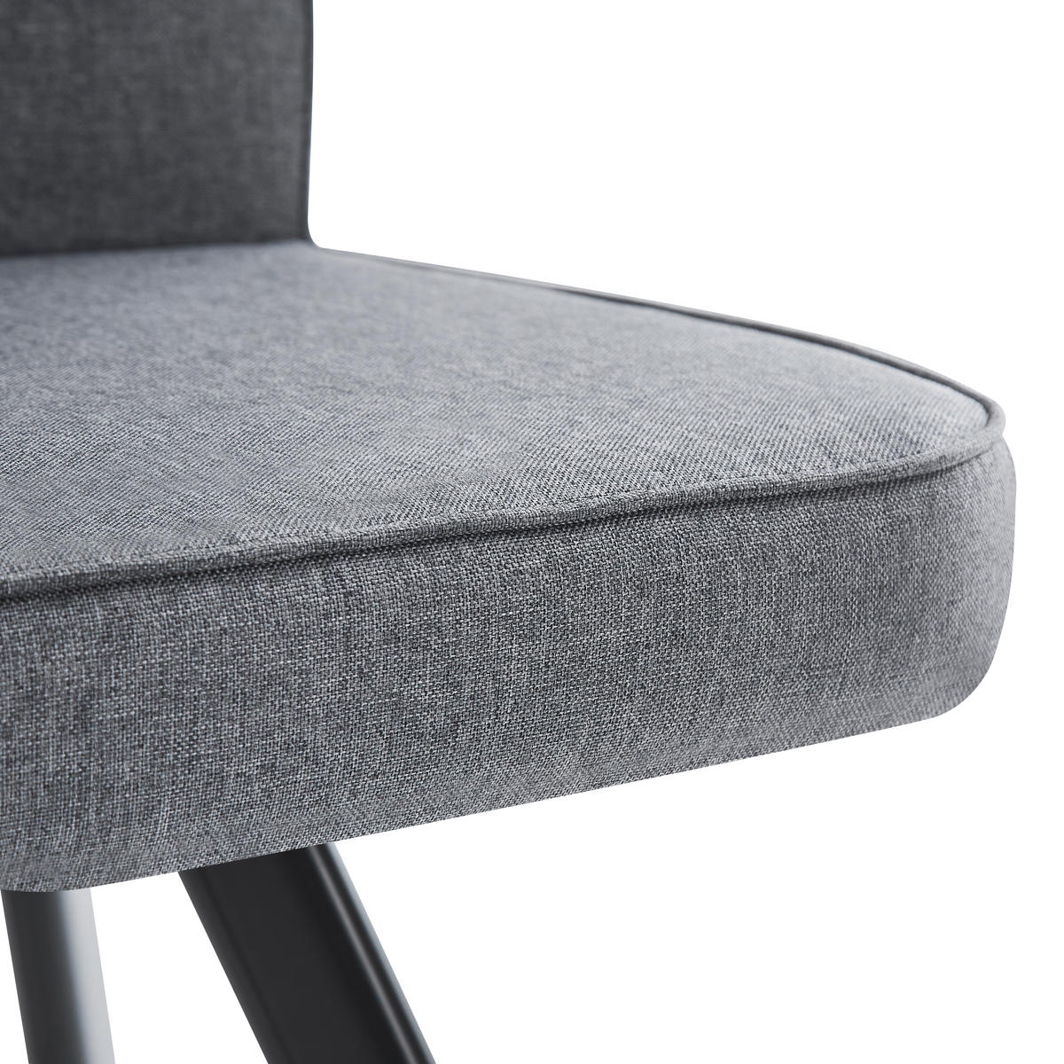 ESSTISCH SET 6 Personen 140x90cm Walnuss Grau Leinen - Walnussfarben/Grau, Holzwerkstoff (140/73/90cm) - FLIEKS