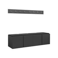 GARDEROBEN-SET Orion VII - Anthrazit/Graphitfarben, Holzwerkstoff/Kunststoff (168/42/46cm) - MIRJAN24