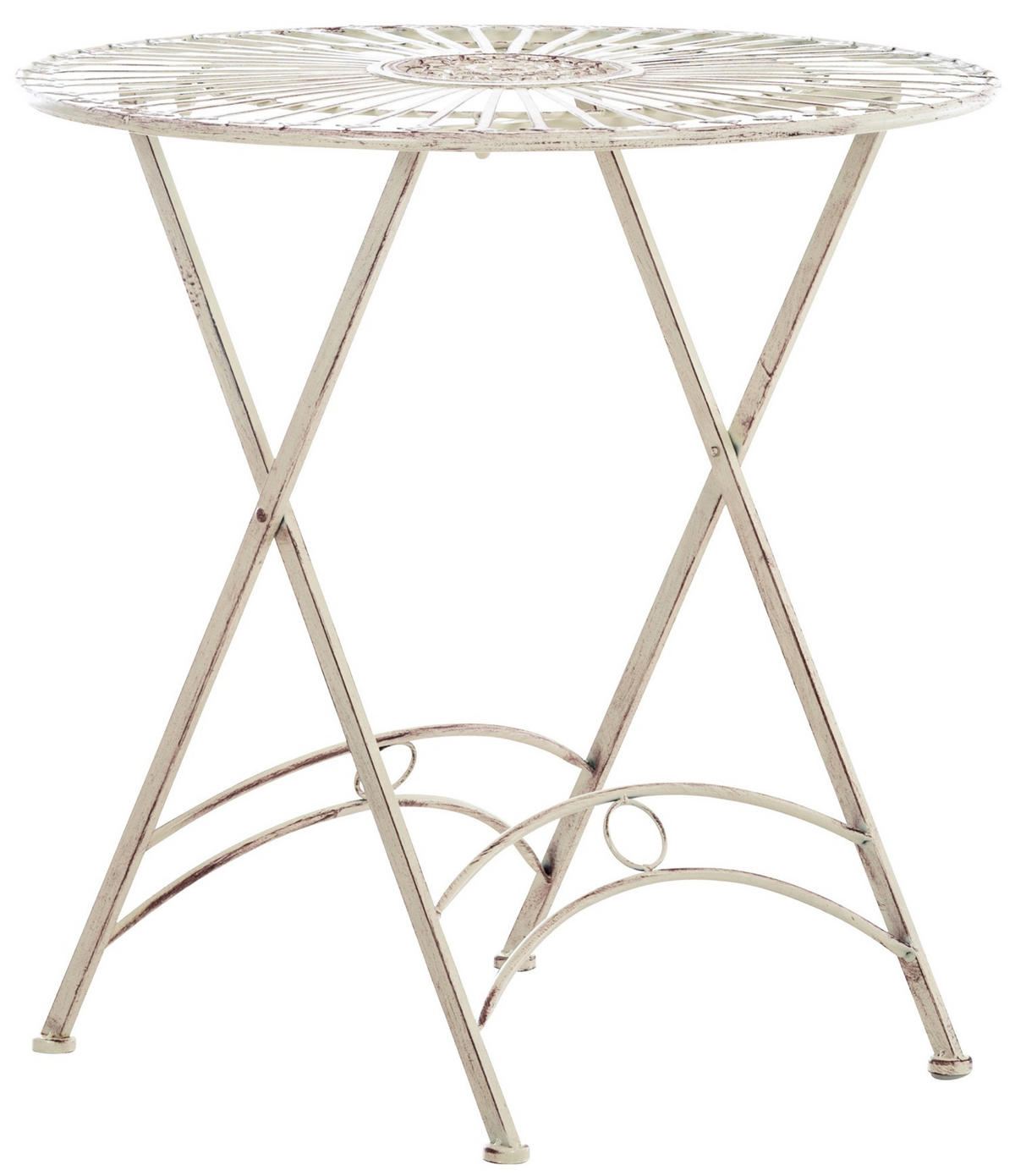 GARTENTISCH Thegel antik-creme - Naturfarben, Metall (71/71/71cm) - TPFGarden