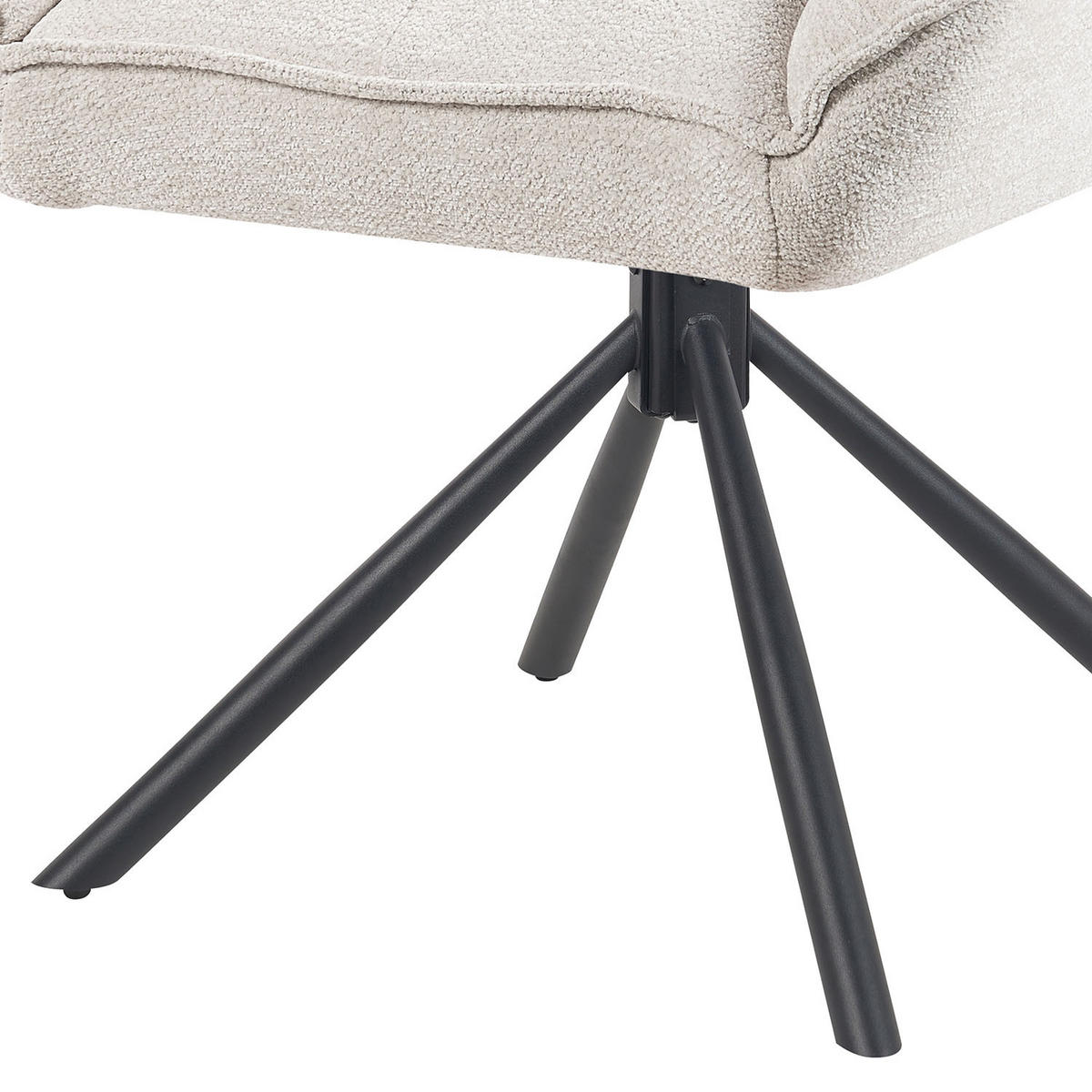 DREHSTUHL Mika-Mira - Creme/Schwarz, Textil/Metall (60/88/68cm) - DUBI Möbel