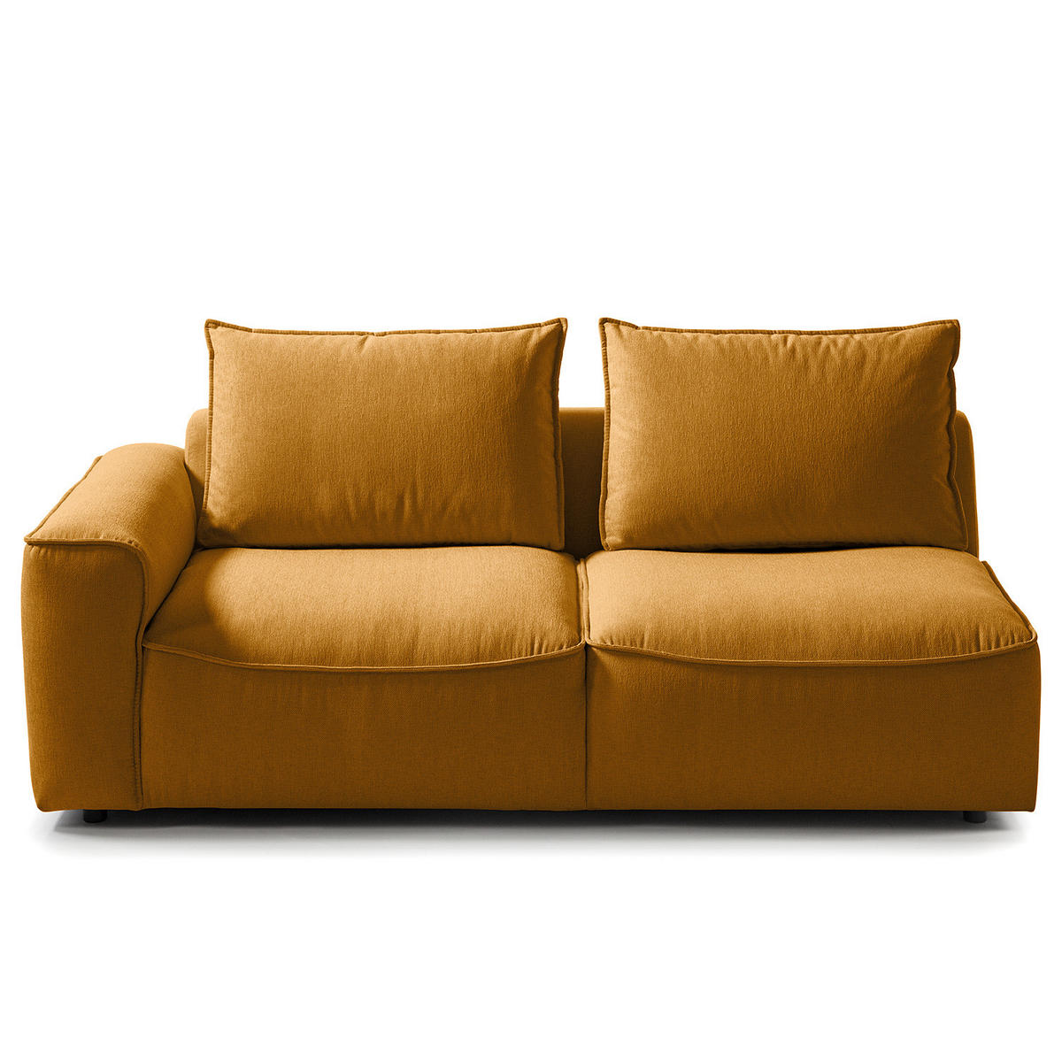 2,5-SITZER SOFA - modular - Gelb/Schwarz, Holz/Kunststoff (189/80/99cm) - home24