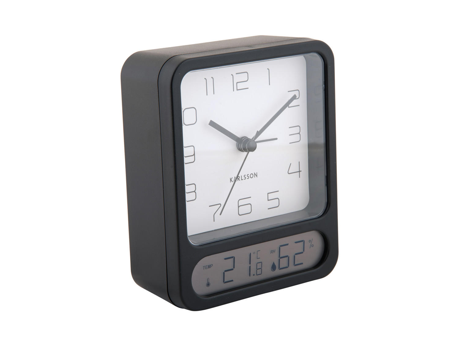 WECKER Duo 9.7/9.7/12 cm - Schwarz, Kunststoff (9.7/12/9.7cm) - Karlsson
