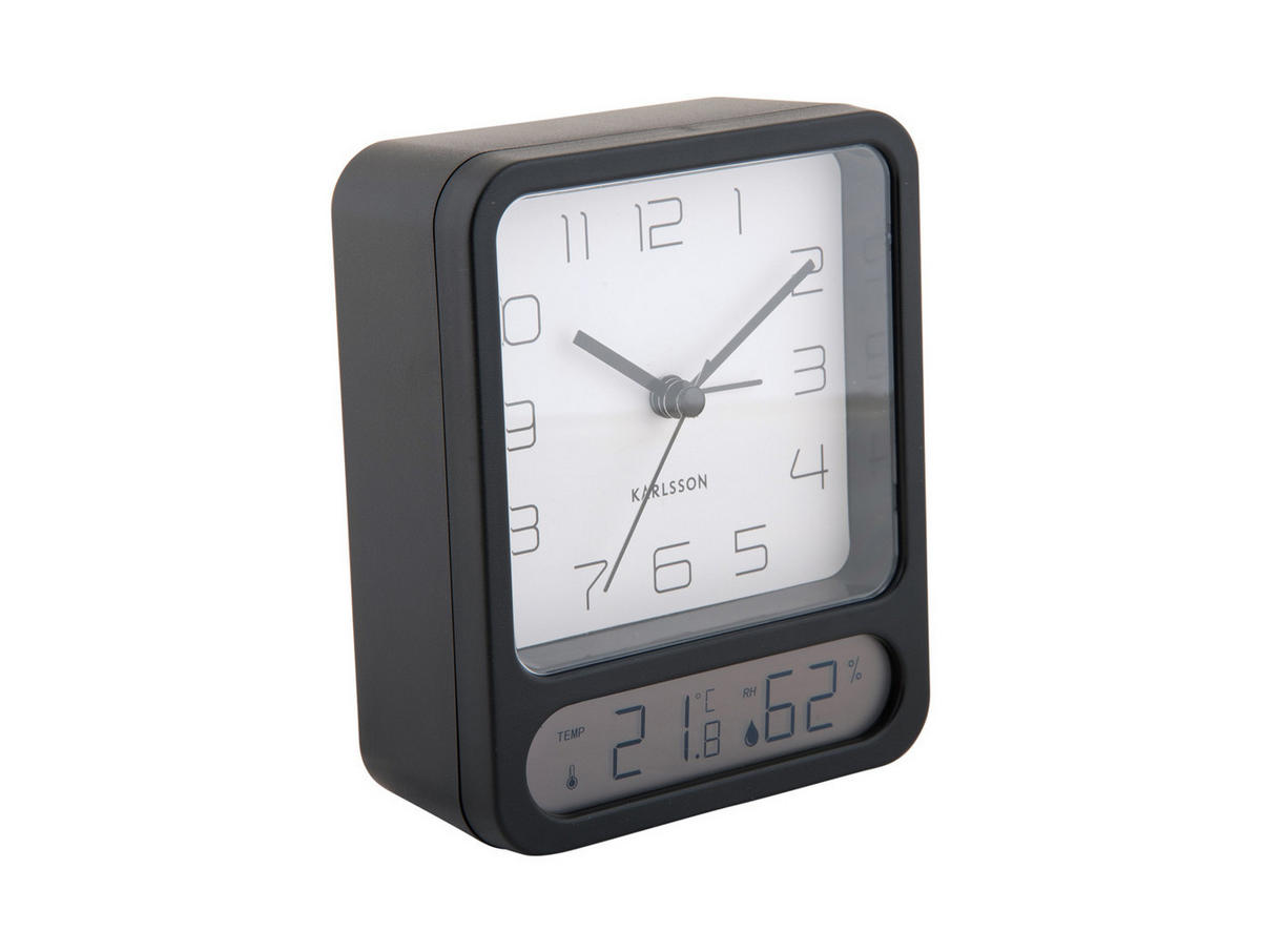WECKER Duo 9.7/9.7/12 cm - Schwarz, Kunststoff (9.7/12/9.7cm) - Karlsson