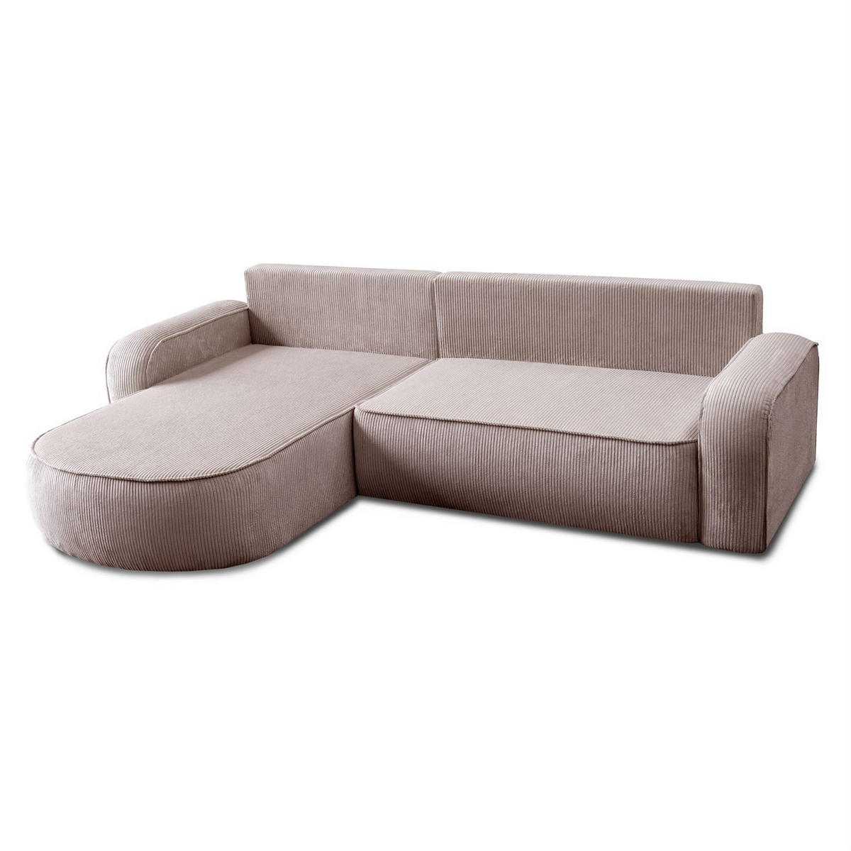 ECKSOFA VENUS mit Schlaffunktion und Bettkasten, Poso 27 - Rosa, Textil (275/178cm) - Lookway