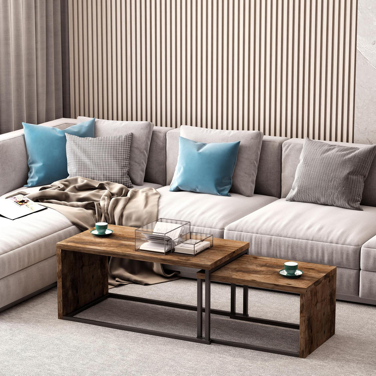 COUCHTISCH Braun 1 Stück - Braun, Metall (90/48/42cm) - GiPP