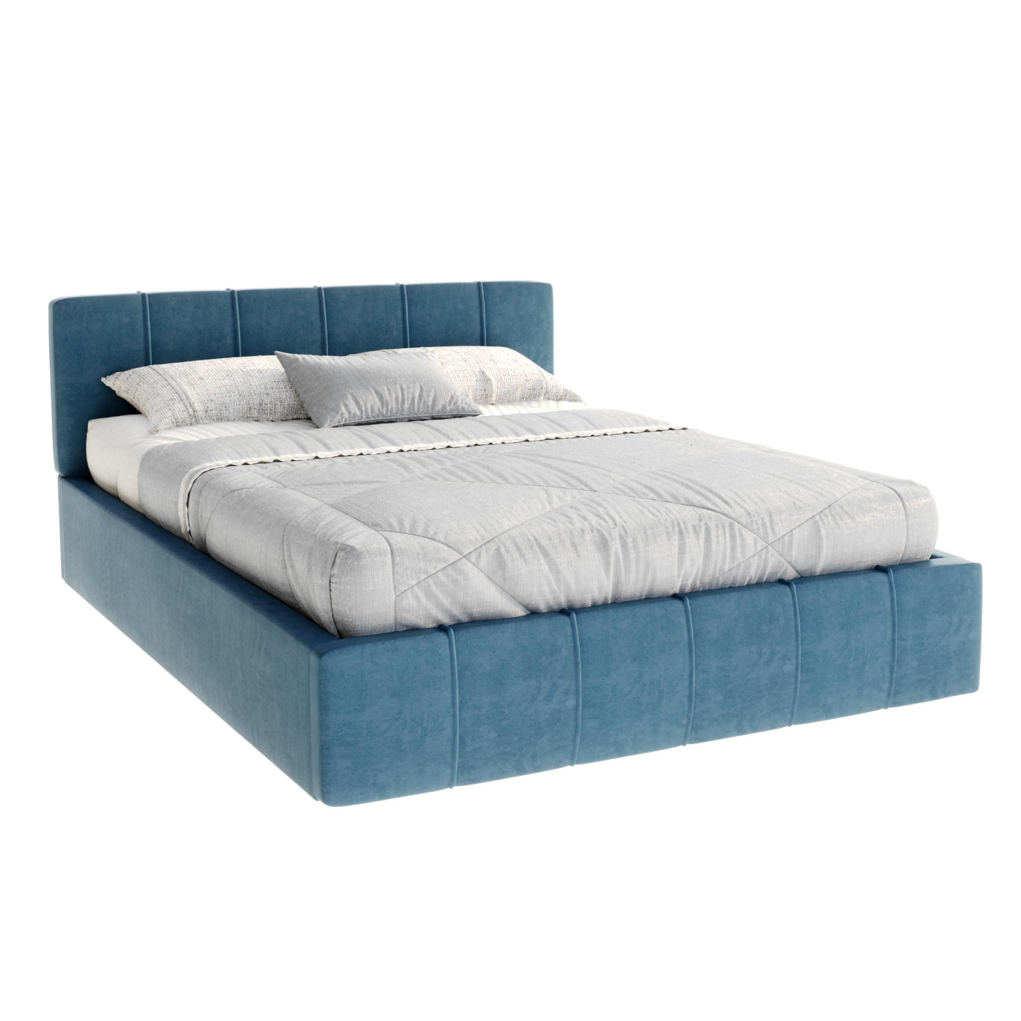 POLSTERBETT FLORIDA - Türkis/Birkefarben, Holzwerkstoff/Metall (120/200cm) - FDM