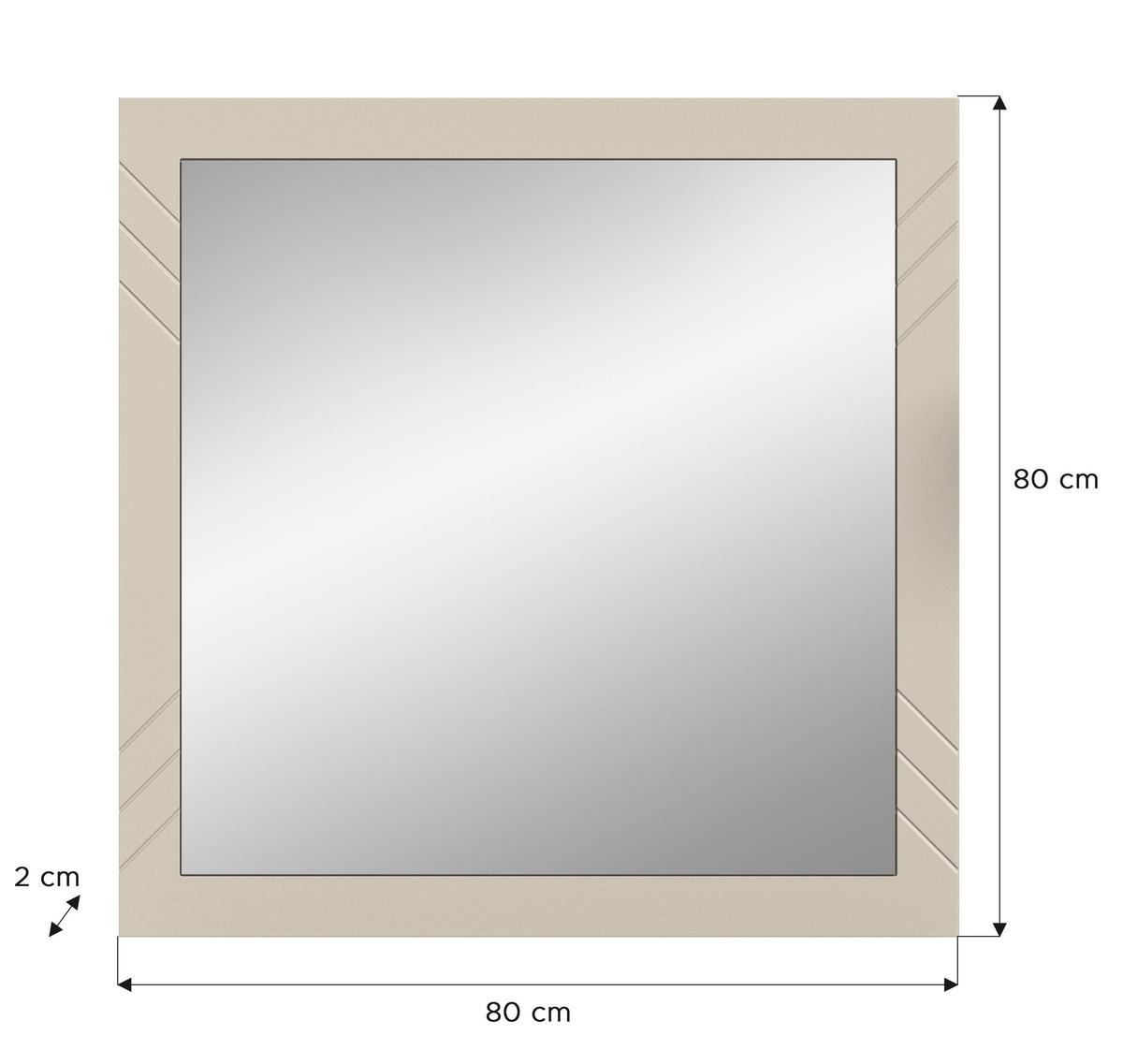 SPIEGEL NOTES (B/H/T: ca. 80/80/2 cm) in sandbeige/sandbeige matt/Spiegel - Sandfarben, Holzwerkstoff (80/80/2cm)