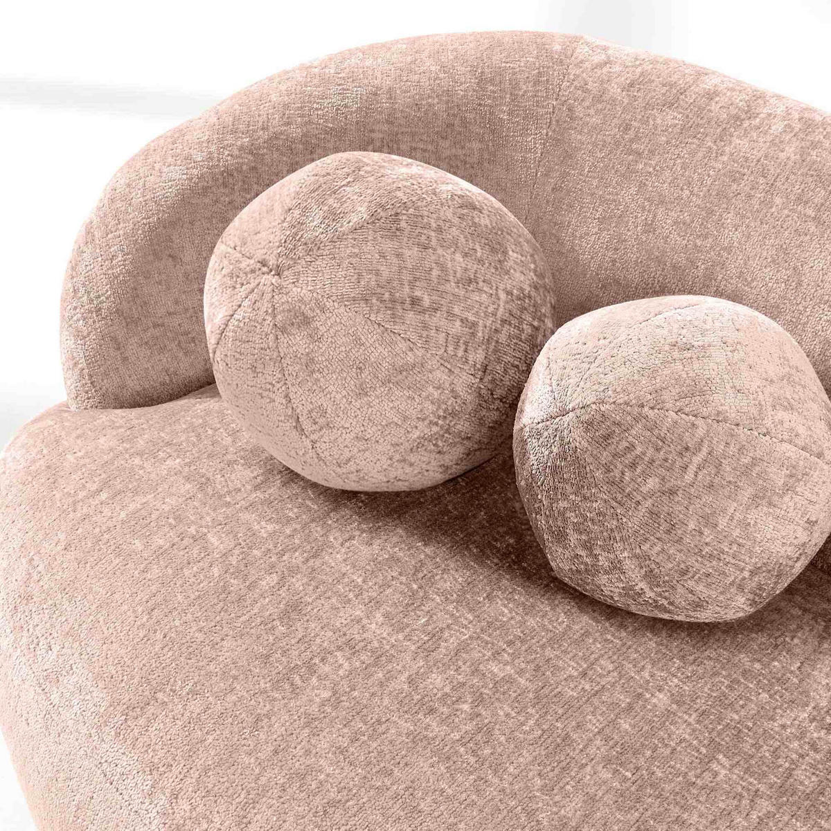 3-SITZER-SOFA NELUM, Chenille-Stoff, Pink - Pink/Schwarz, Holz/Holzwerkstoff (190/68/88cm) - KONSIMO®