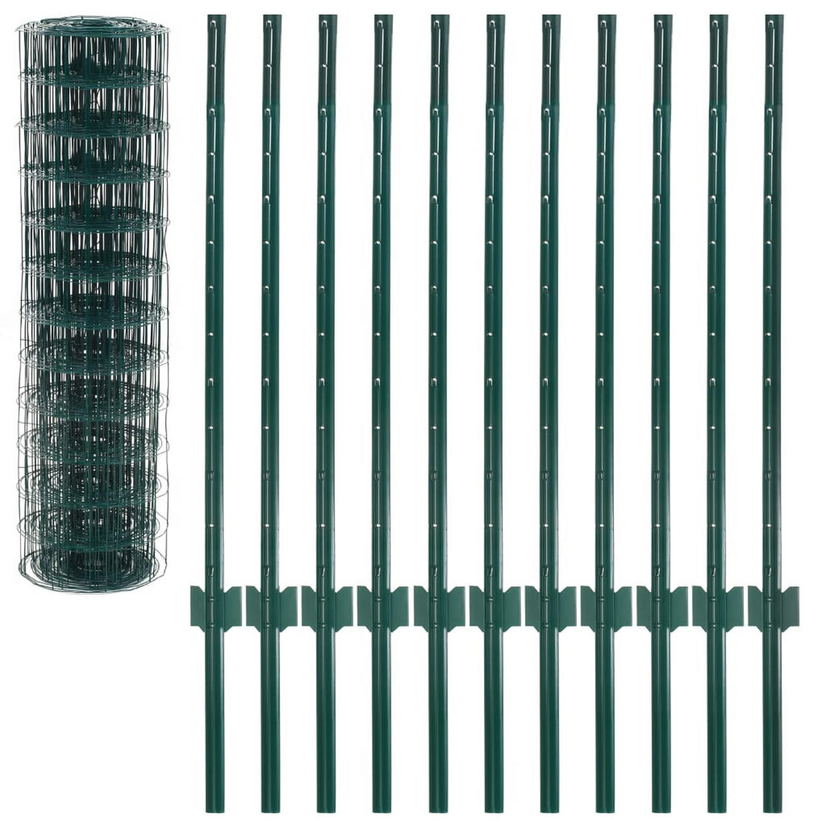 METALLZAUN Stahl 20/1 M Grün - Grün, Metall (3/100cm) - vidaXL