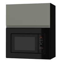 MIKROWELLENUMBAUSCHRANK Avellino W2MK/60 reed green Acryl matt / Schwarz 60 / 32,5 / 72cm - Schwarz/Grün, Holz/Holzwerkstoff (60/72/32.5cm) - Feldmann-Wohnen