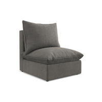 SOFAELEMENT Strukturstoff Grau - Dunkelgrau/Schwarz, Holzwerkstoff/Kunststoff (75/77/90cm) - LaMiaSofa