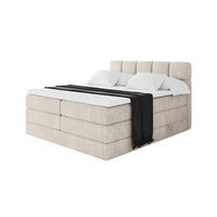 BOXBETT mit Matratze H3/H4 - FAMA KING - 160x200 cm Beige Casablanca - Beige, Holzwerkstoff (160/200cm) - ALTDECOR