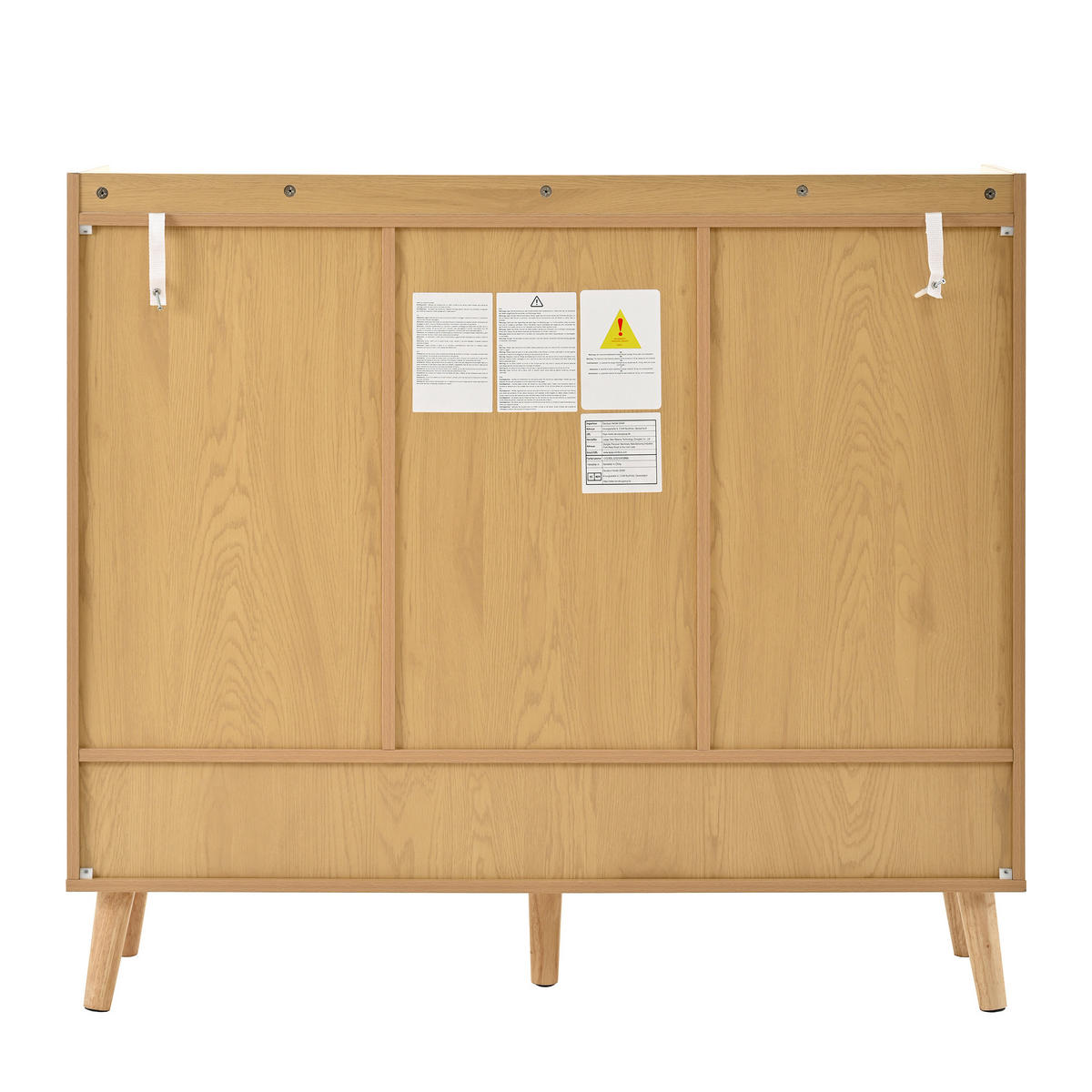 SCHUHSCHRANK Rattan mit 3 Türen Natural 120x35x106cm - Naturfarben, Holzwerkstoff (35/106/120cm) - FLIEKS