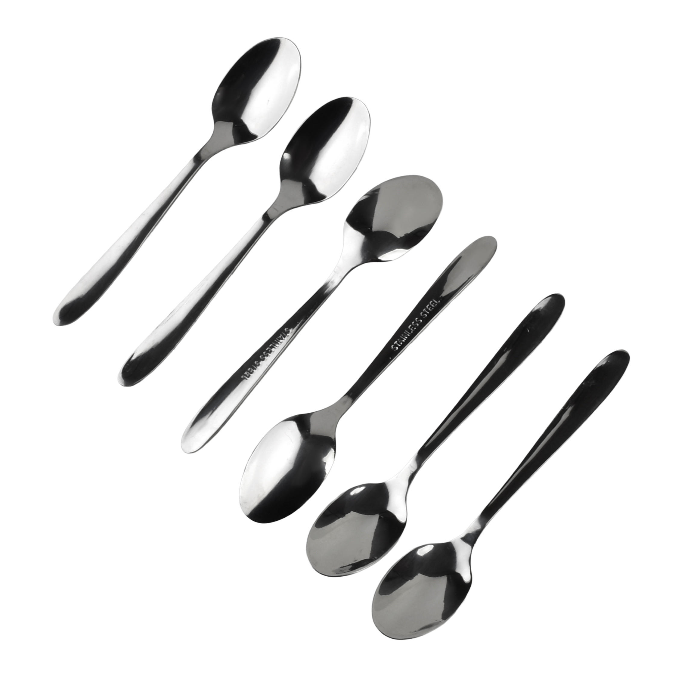 DESSERTLÖFFEL Orchid 6-tlg silberfarben 2/2/15 cm Edelstahl - Silberfarben, Metall - Mondex