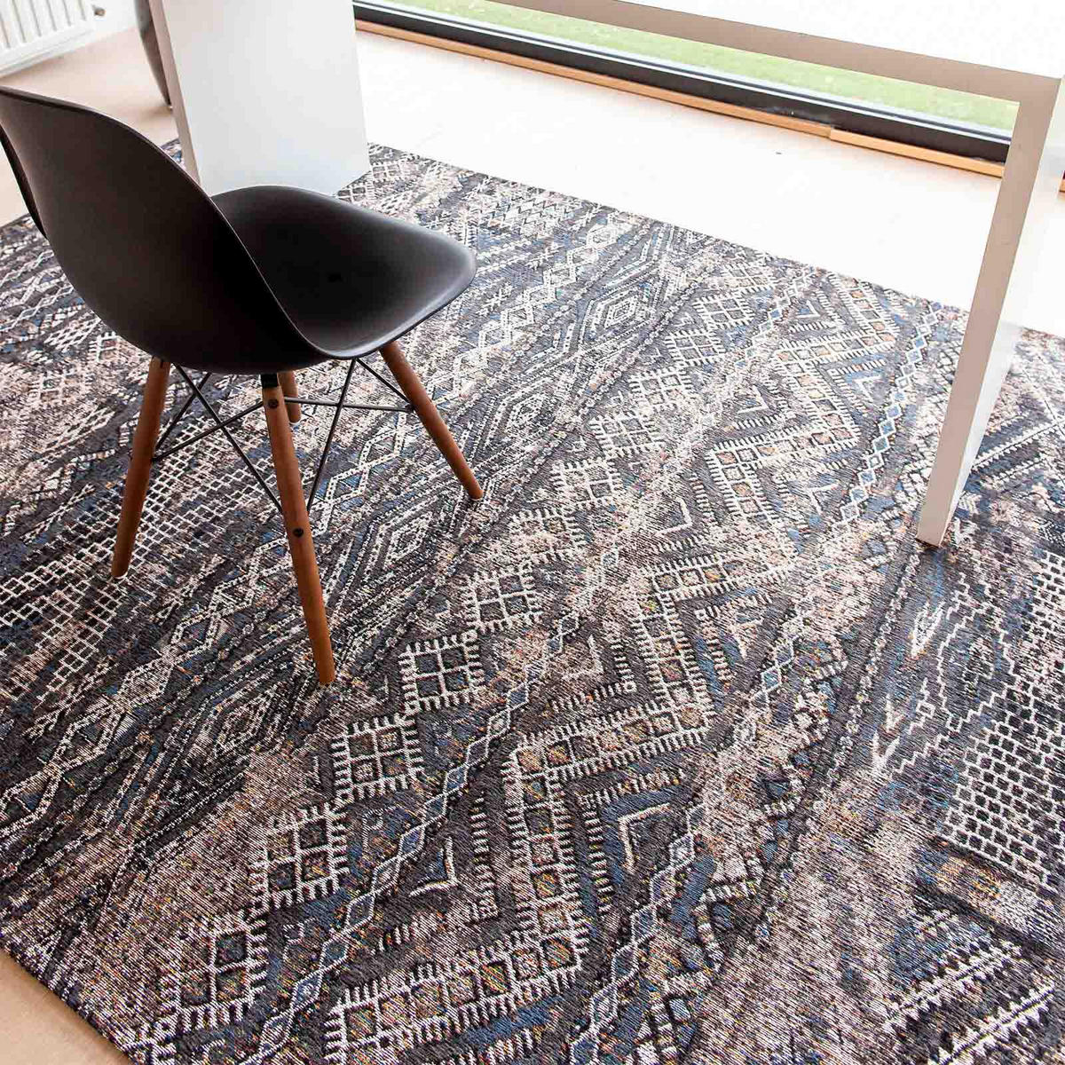 TEPPICH Flachgewebe BLACK FEZ Grau 240x340 cm - Grau, Textil (240/340cm) - Novatrend