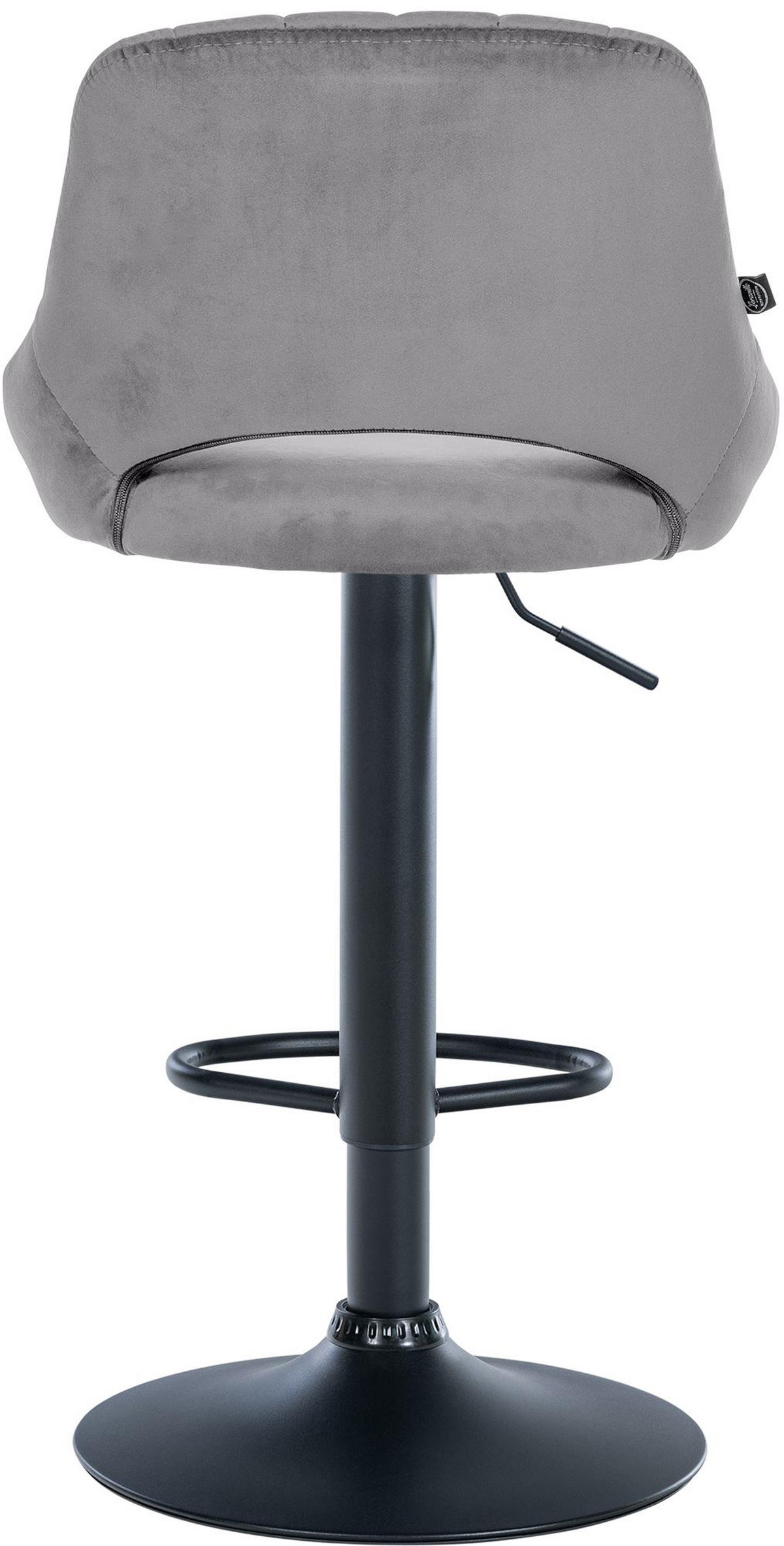 BARHOCKER 2er Set Milos Samt B dunkelgrau - Schwarz/Grau, Textil/Metall (47/106/48cm) - TPFLiving