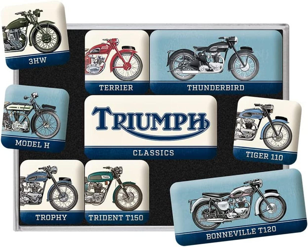 MAGNETSET 9-teilig Triumph Model Chart - Multicolor, Metall (9/7/2cm) - Nostalgic-Art