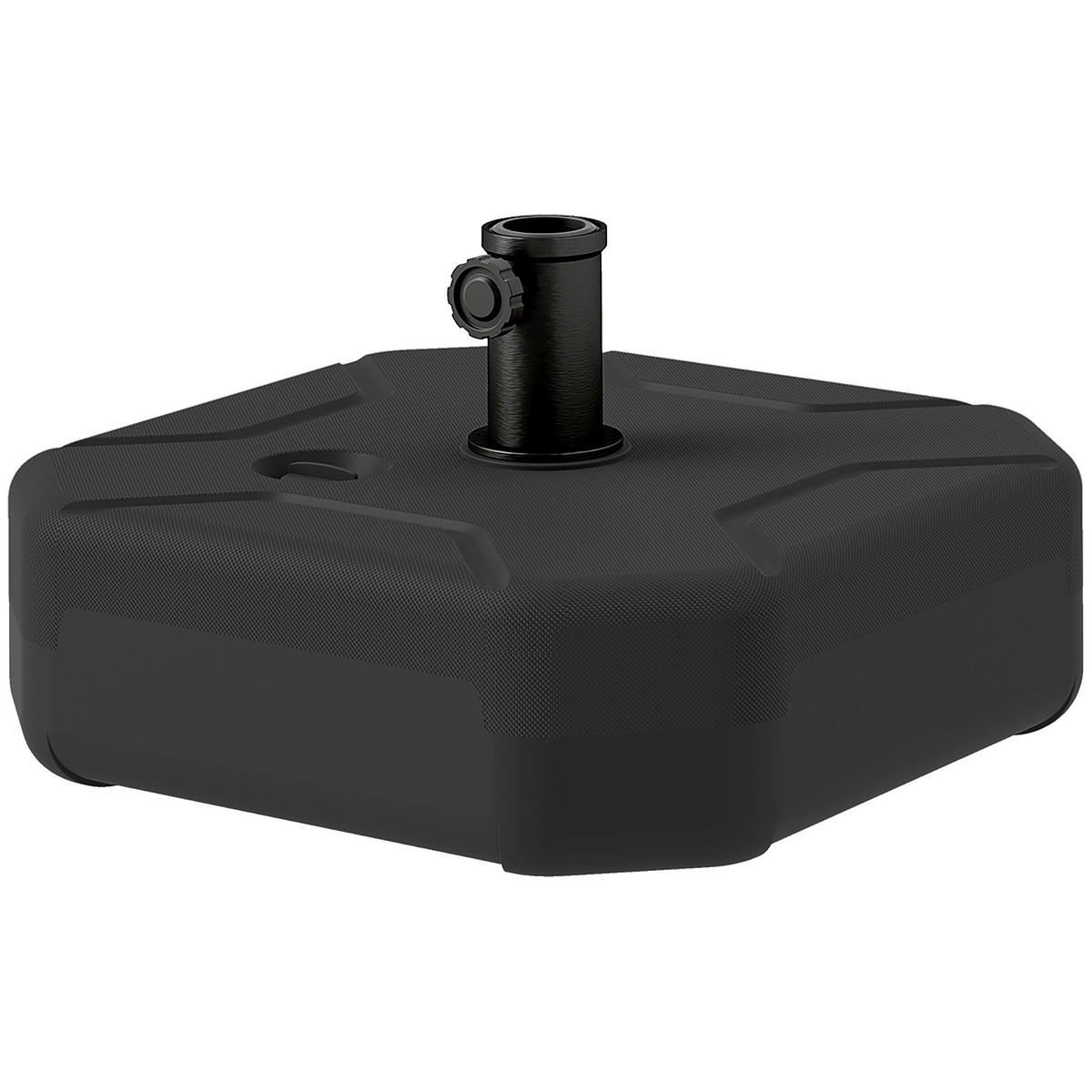 SCHIRMSTÄNDER Schwarz 45/45/25 cm - Schwarz, Kunststoff (45/45cm) - PANGIVO