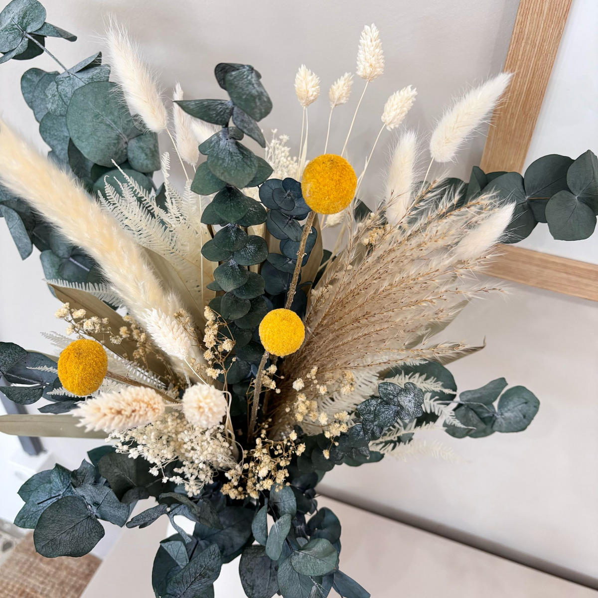 NATURE - Trockenblumenstrauß in Harmonie I grün-weiß - beige / 60 cm - Beige, Naturmaterialien (60cm) - Lykke & You