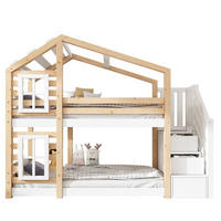 POLSTERBETT 90/200 cm in Natur/Weiß mit Stauraum im Baumhaus-Design - Naturfarben, Holzwerkstoff (90/200cm) - Flora Grace