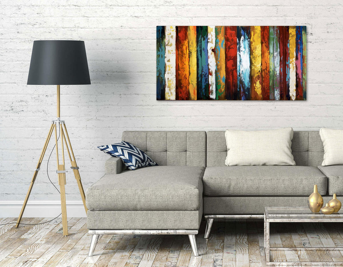 METALLBILD Bunt 120/60 cm - Multicolor, Metall (120/60cm) - KUNSTLOFT