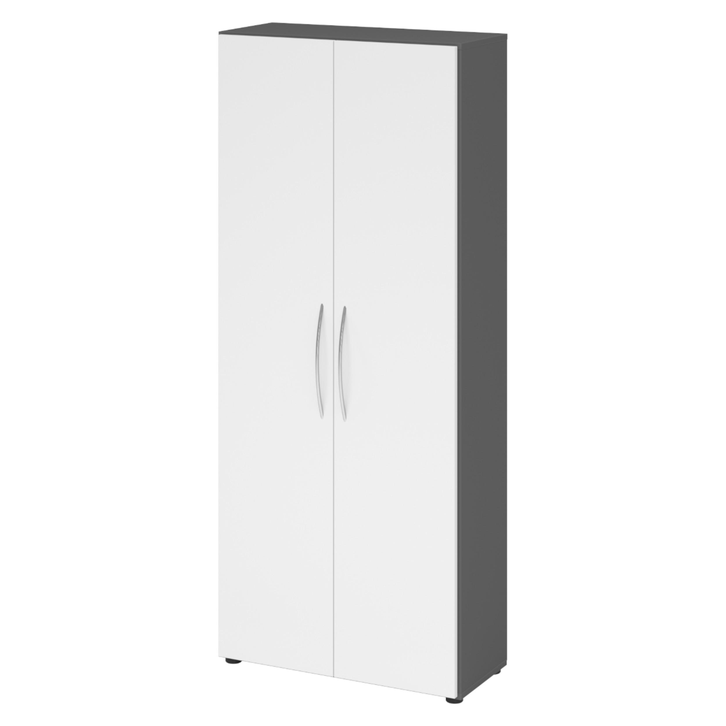 AKTENSCHRANK - 5 Ordnerhöhen 35/80/188 cm in Graphitfarben/Weiß - Graphitfarben/Weiß, Holzwerkstoff (80/188/35cm) - bümö