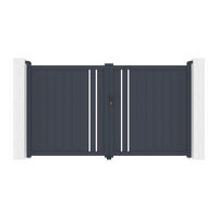FLÜGELTOR - 300 cm x 4.6 cm - Metall - Anthrazitgrau TOROMA - Anthrazit, Metall (300/176cm) - Vente-Unique