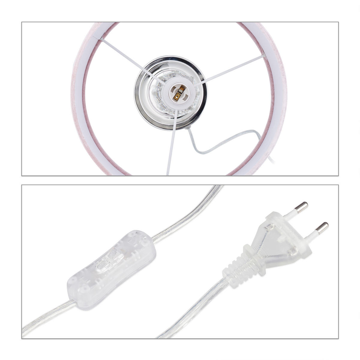 TISCHLAMPE - Multicolor, Glas/Textil (26/26/47cm) - Relaxdays