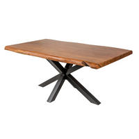 ESSTISCH MAMMUT NATURE Akazie 180cm - Schwarz/Braun, Holz/Metall (100/180/77cm) - riess-ambiente