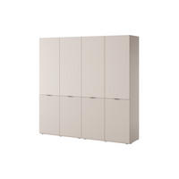 KLEIDERSCHRANK ZEN (Modular, Cashmere Matt, Rillenfront, 4-türig) - Kaschmir/Schwarz, Holz/Holzwerkstoff (202/200/51cm) - Ravio