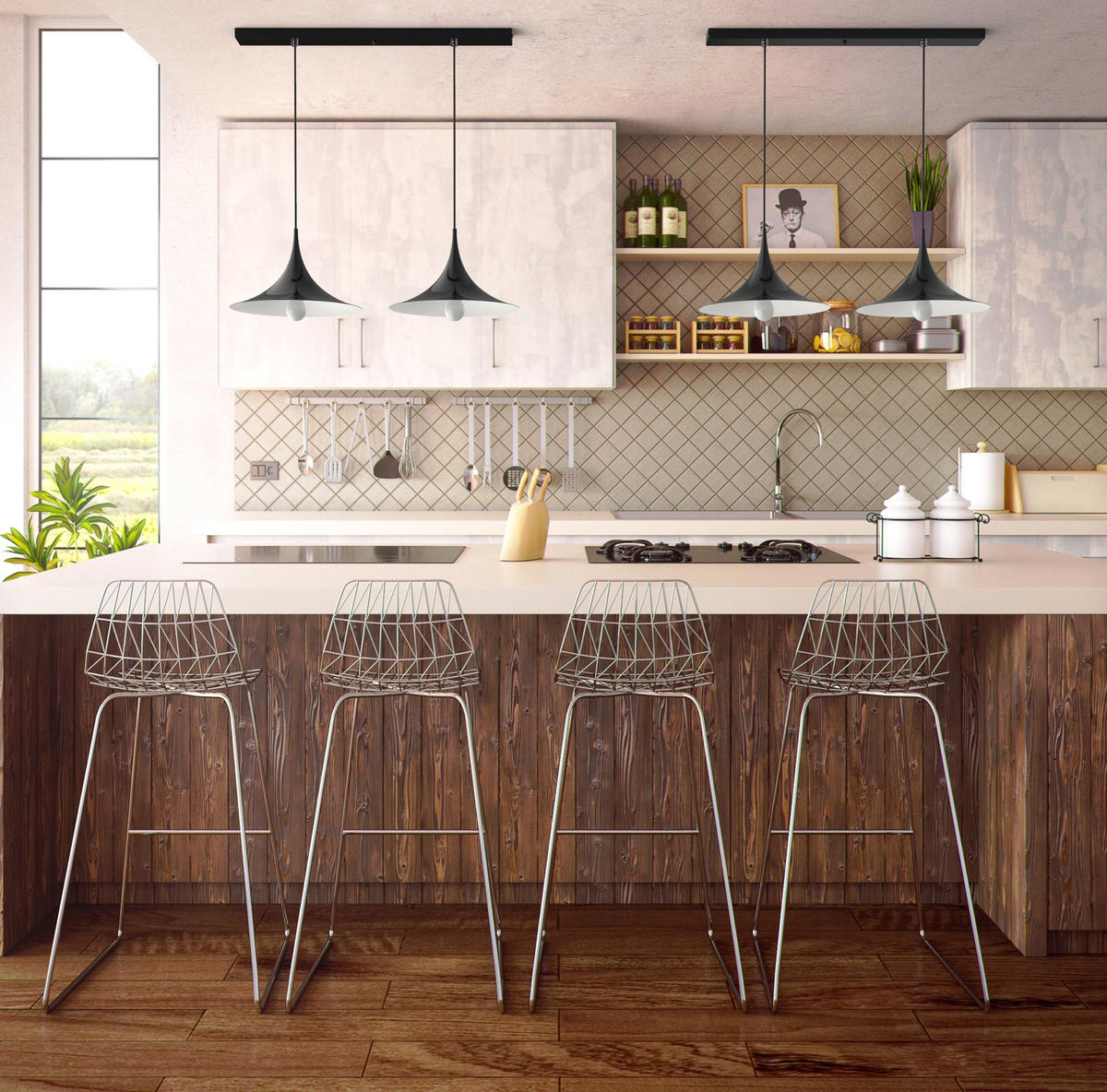 HÄNGELEUCHTE - Schwarz, Metall (33/70/16cm) - Lumicom