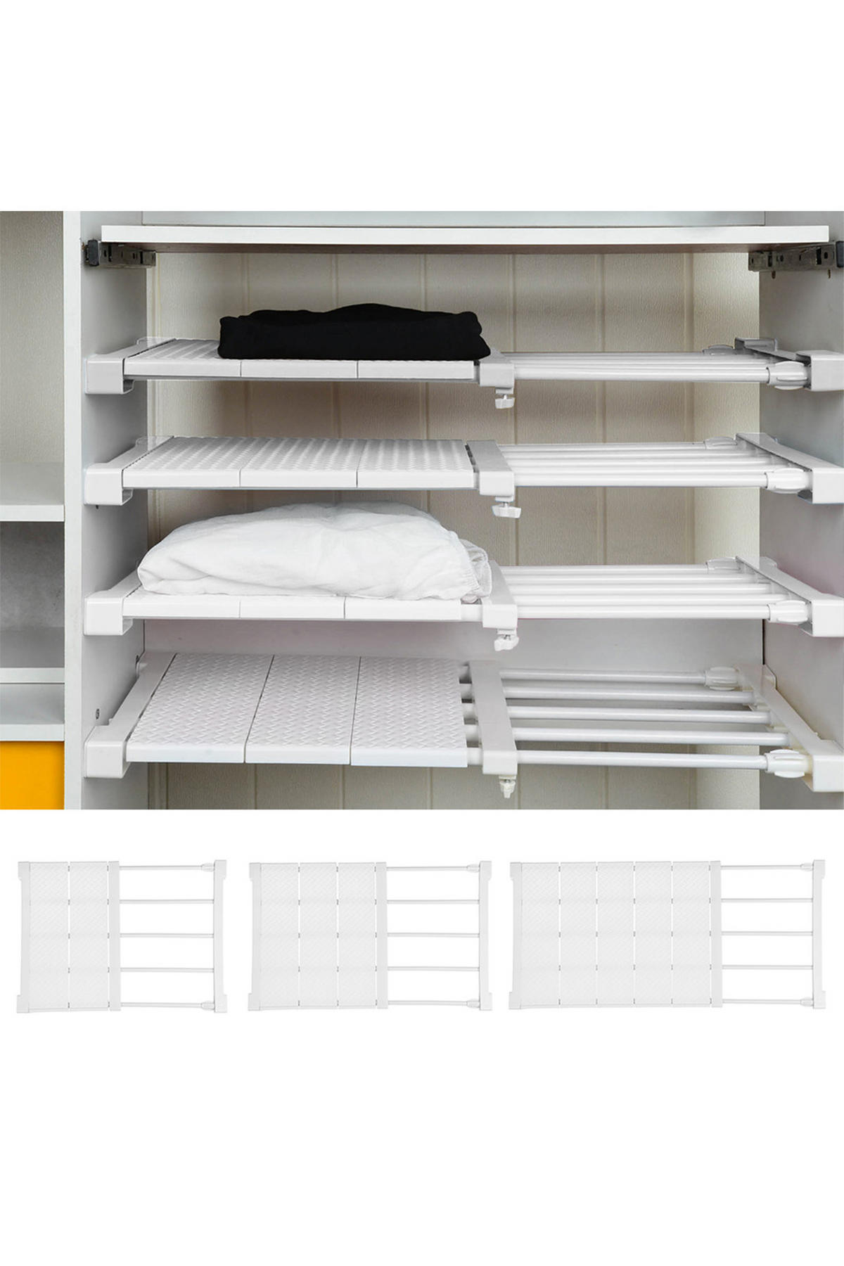 SCHRANK-SPANNREGAL aus ABS-Kunststoff, Kohlenstoffstahl 30-40cm Weißes Verstellbares 30 x 24 x 1,5 cm - Weiß, Kunststoff (24/30/1.5cm) - Livingandhome