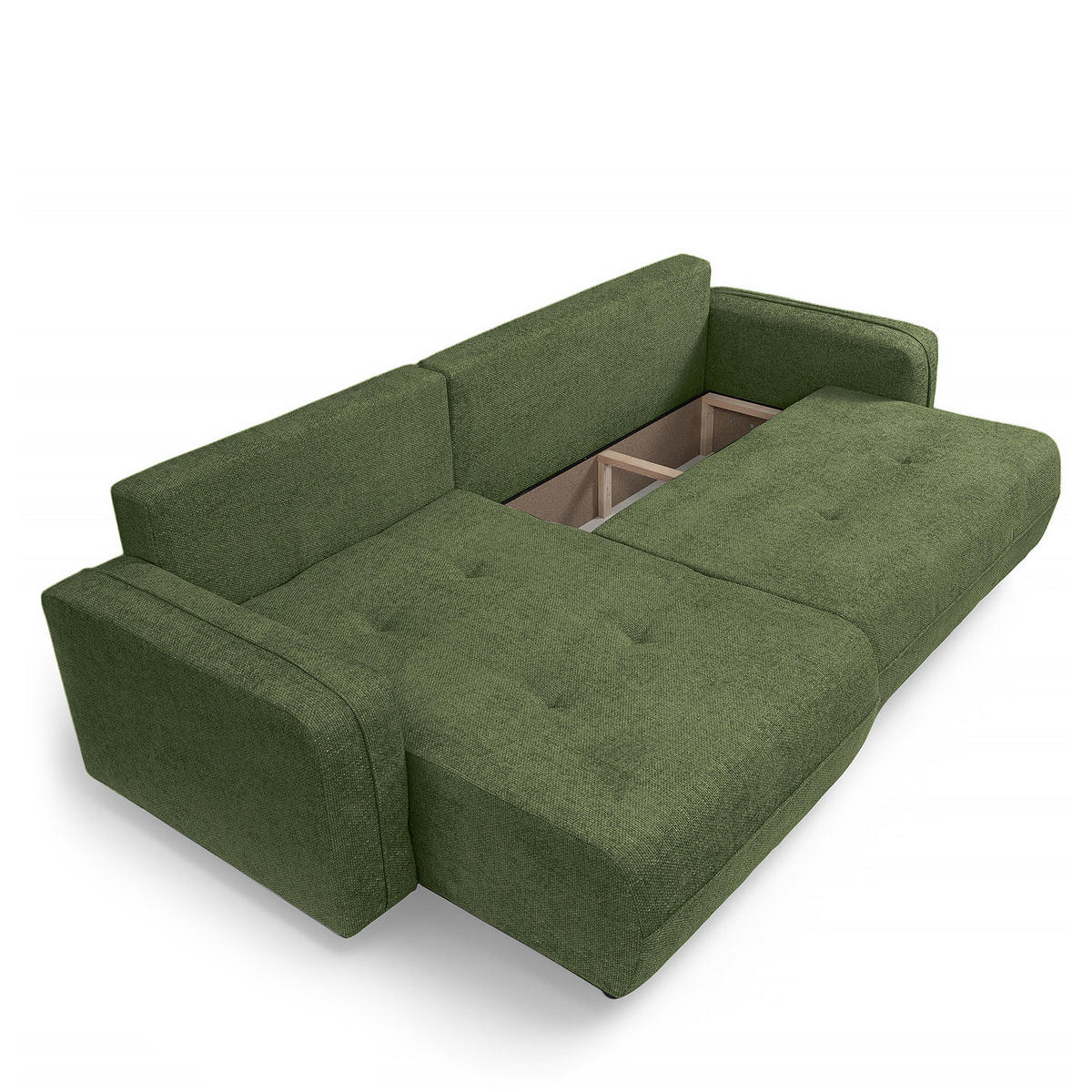 ECKSOFA mit Schlaffunktion - 272 cm - Wildeiche/Terracotta, Kunststoff/Textil (272/145cm) - home24