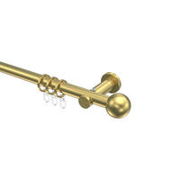 GARDINENSTANGE Platon Luino 540 cm (geteilt in 3 x 180 cm), 1-läufig, 20 mm Ø Messing-Optik - Messingfarben, Metall (540cm) - INTERDECO