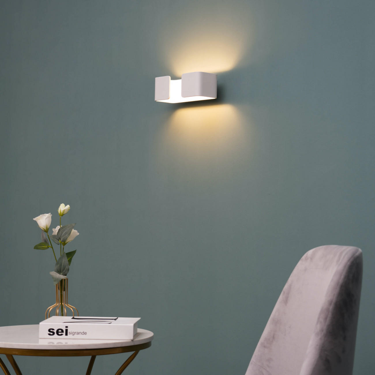 Thumbnail - Kosilum Wandleuchte, Weiß, Metall, F, 12.5x8x23.5 cm, Lampen & Leuchten, Innenbeleuchtung, Wandleuchten