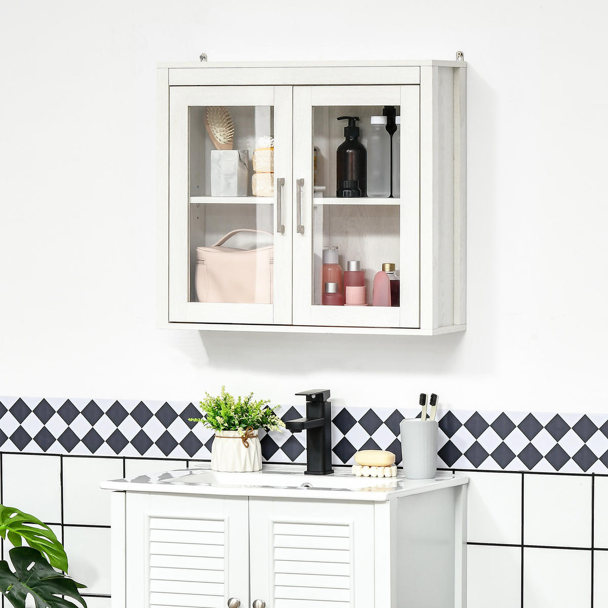 HÄNGESCHRANK Weiß 1 Stück - Weiß, Kunststoff (60/54/19.5cm) - GiPP