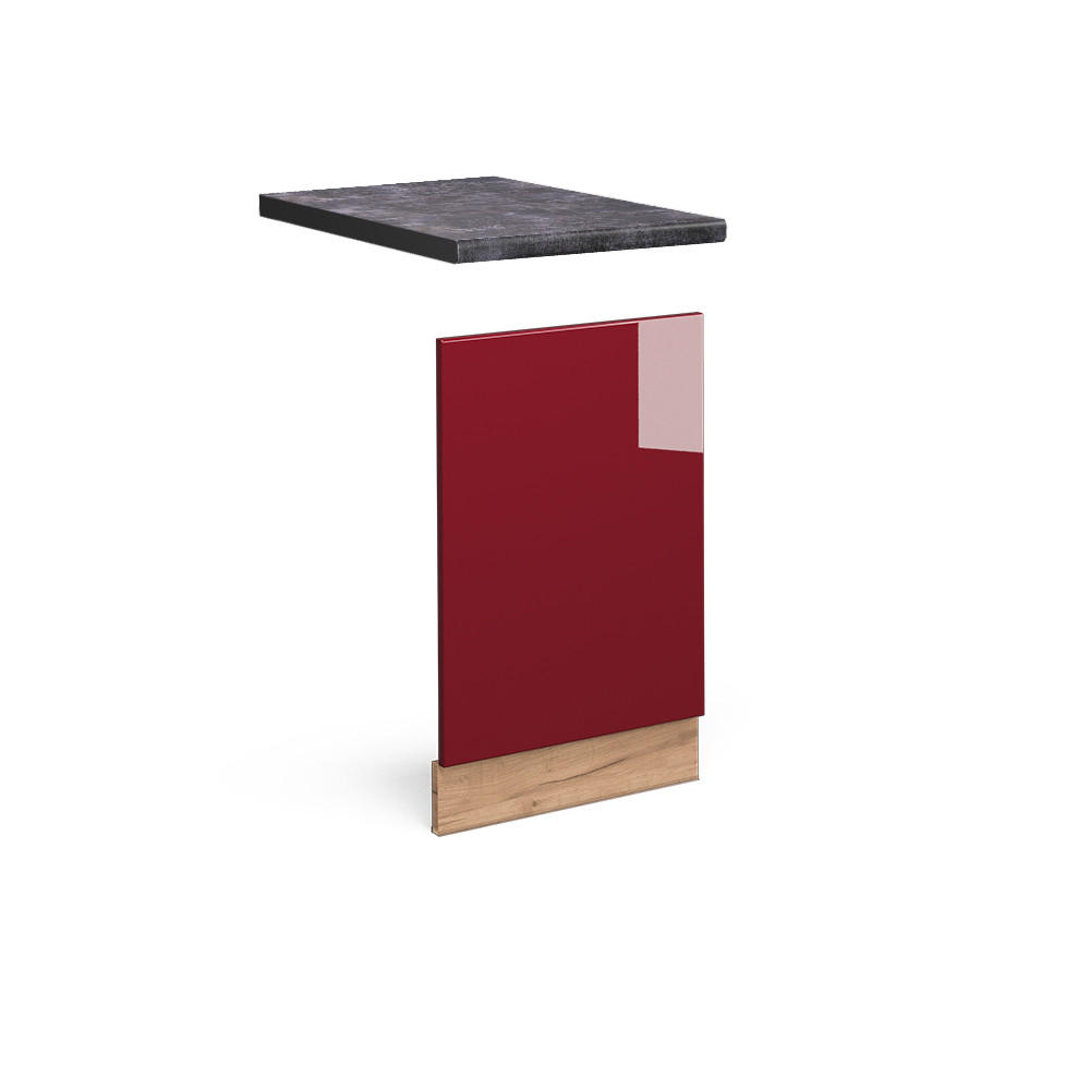FRONTBLENDE Fame-Line Bordeaux Hochglanz 45 cm, AP Anthrazit - Bordeaux/Eiche Wotan, Holzwerkstoff (45/67.4/1.6cm) - Vicco
