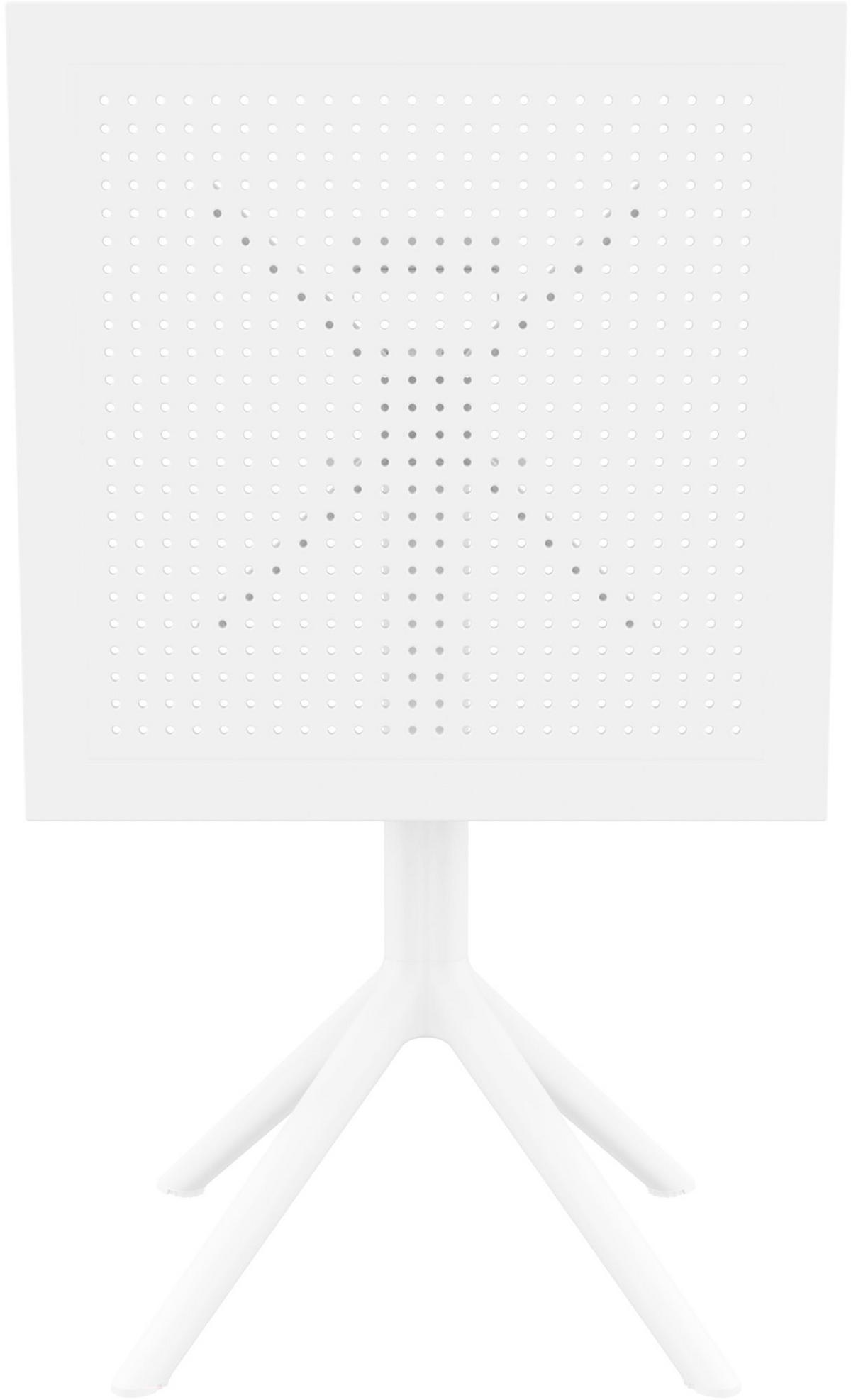 GARTENTISCH eckig 60/60/74 cm Kunststoff weiß - Weiß, Kunststoff (60/60/74cm) - CLP