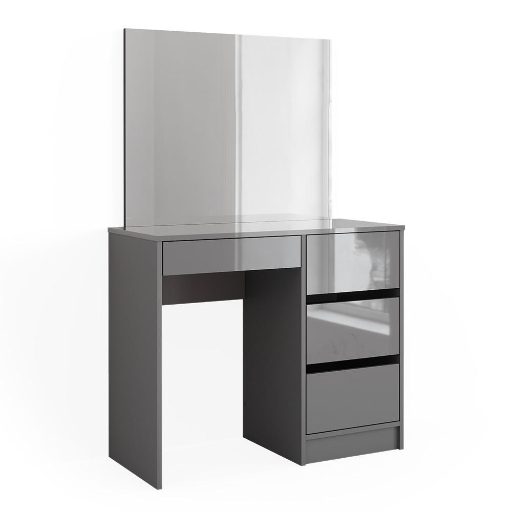 SCHMINKTISCH Sherry Grau 90 cm mit Spiegel - Grau, Holzwerkstoff (90/75/40cm) - Vicco