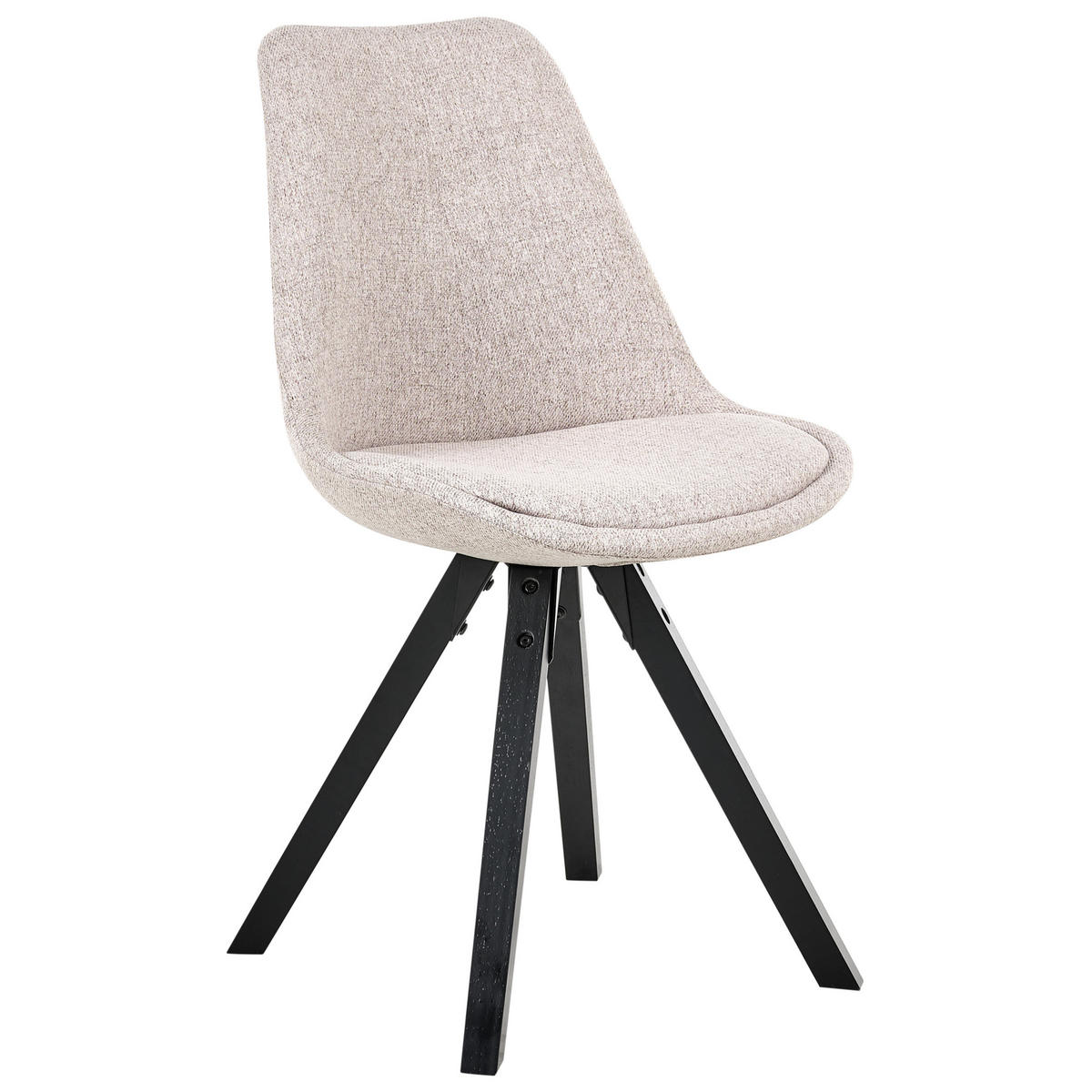 ESSZIMMERSTUHL 2er-Set Hellbraun Hedley - Hellbraun/Schwarz, Textil (48/86/58cm) - Beliani