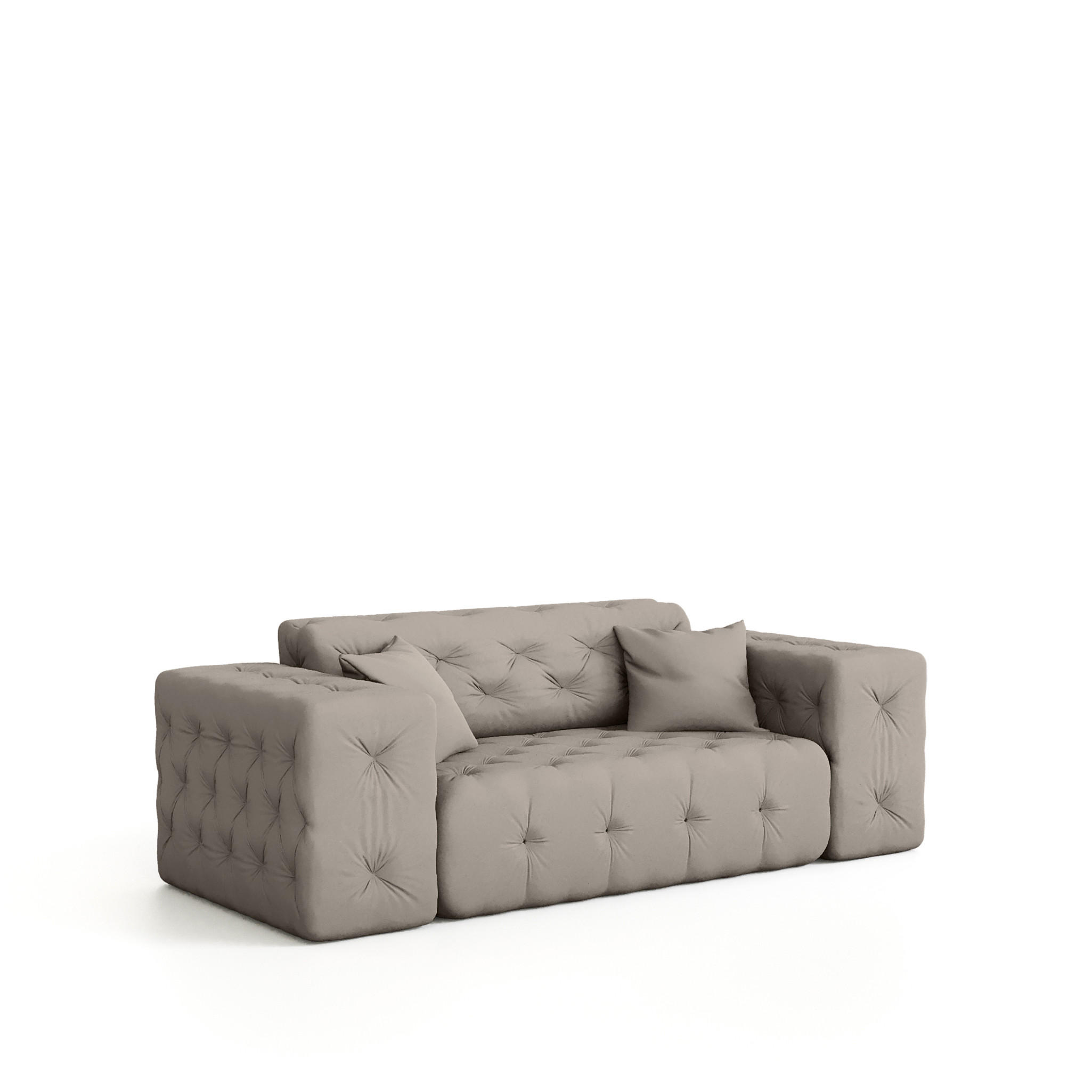 SOFA 2-sitzer Chantal - Creme, Holzwerkstoff/Textil (186/78/96cm) - Fun Möbel