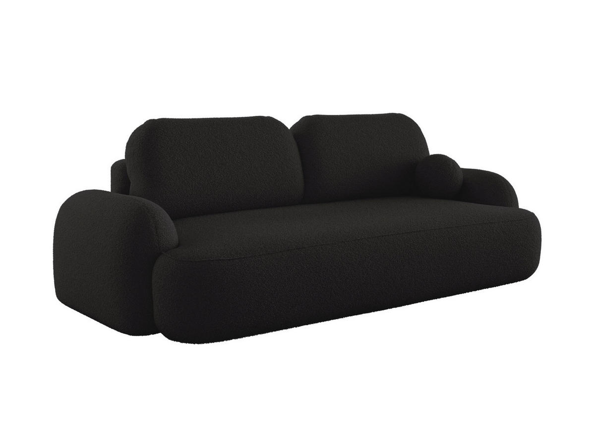SOFA MOLLY mit Schlaffunktion TERRA FROTTE 14 mit Stauraum - Schwarz, Textil (121/94/255cm) - Bedante