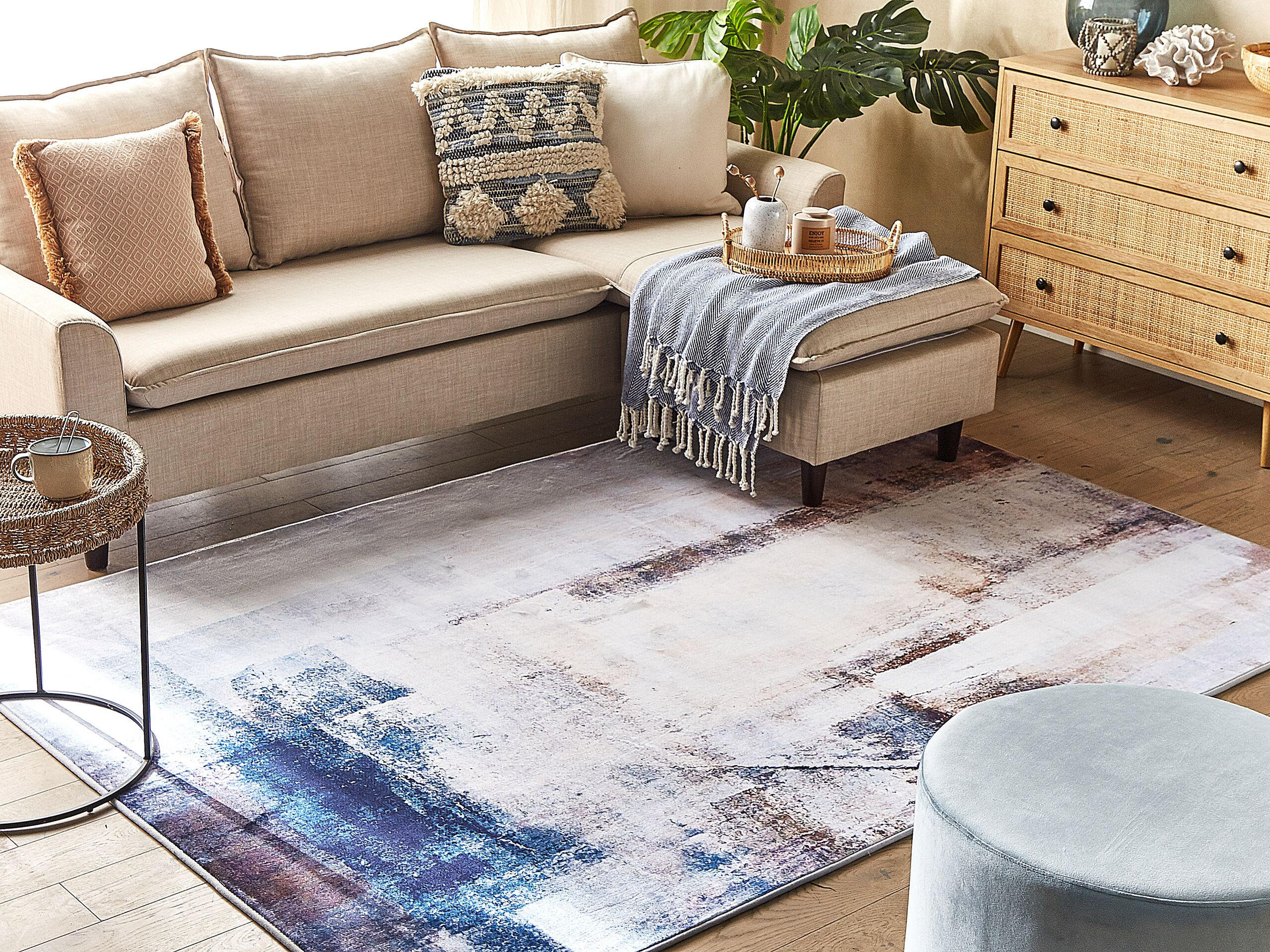 KURZFLOR-TEPPICH Trabzon 200/140 cm - Multicolor, Kunststoff (140/200cm) - Beliani