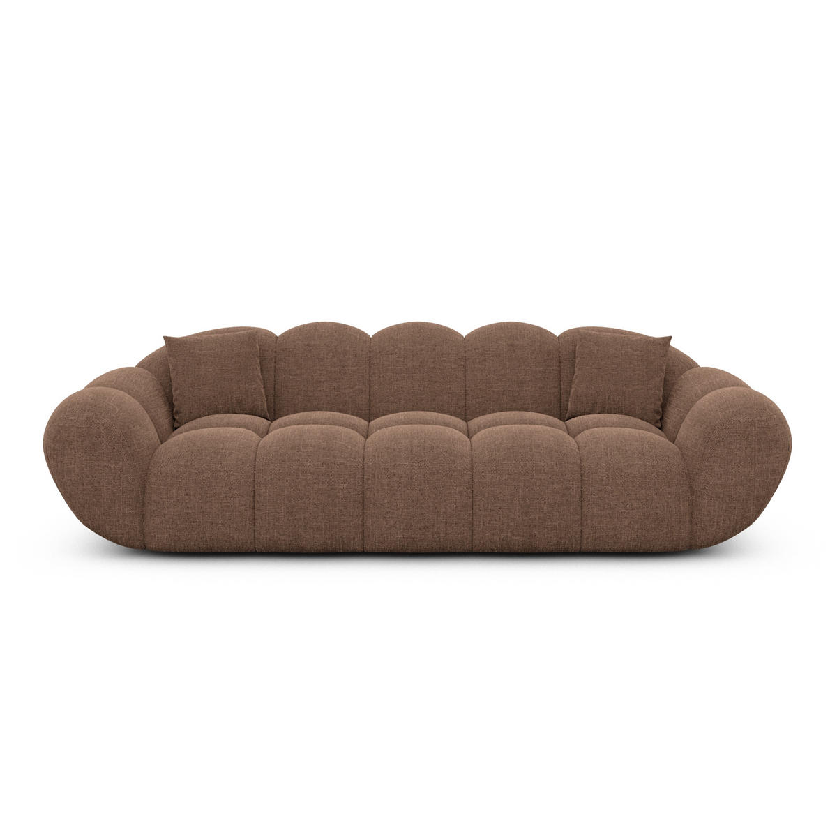 3-SITZER-SOFA Liva Braun Strukturstoff - Braun, Textil (223/70/93cm) - VAROYAL