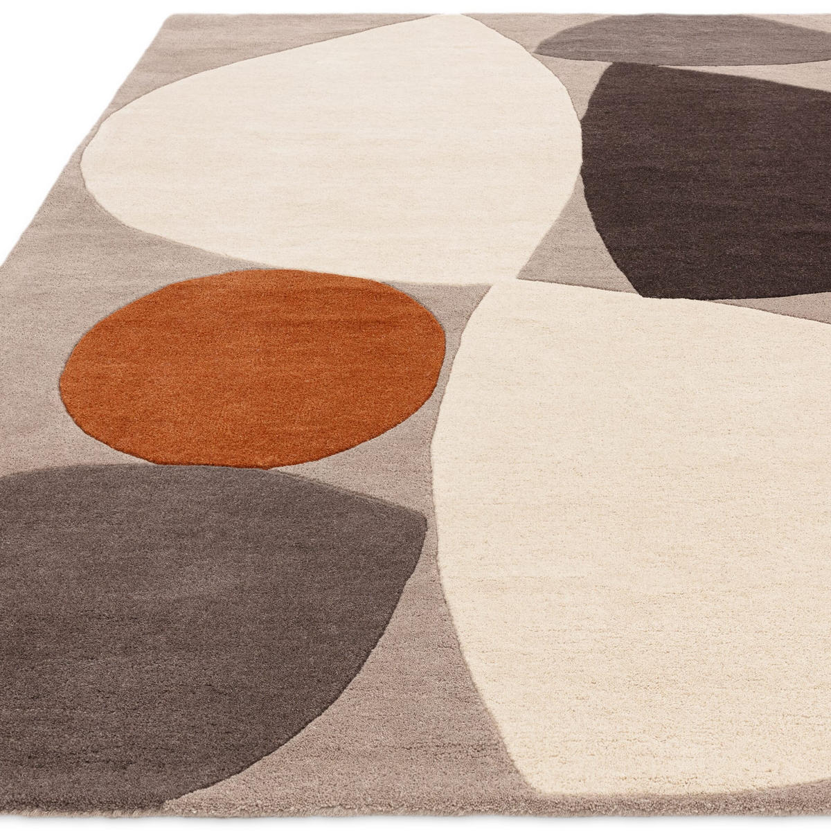 TEPPICH Wolle handgetuftet abstrakt Mid-Century ELAN-Mouzon, Silbergrau 120x170 cm - Silberfarben, Textil (120/170cm) - KADIMA DESIGN