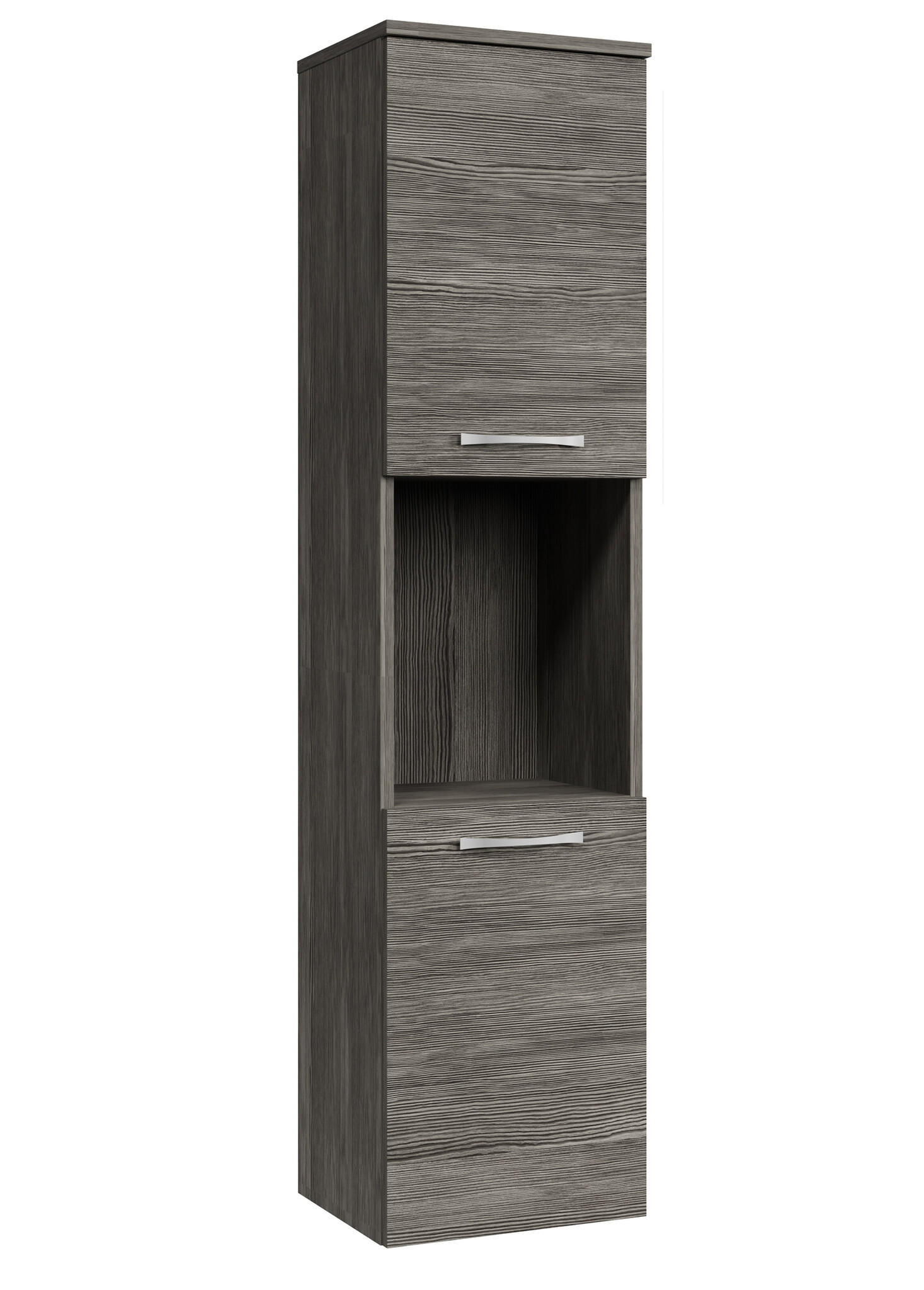 BADEZIMMERSCHRANK Montreal mit 2 Türen Grau Eiche - 30 x 30 x 130 cm - Eichefarben/Grau, Holz (30/131/30cm) - Badplaats